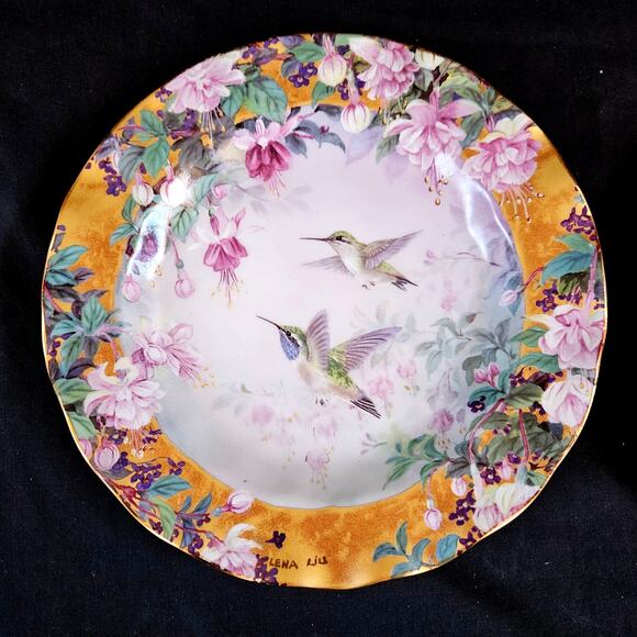 Bradford Exchange 1999 Lena Liu's Delicate Treasures Hummingbird Plates (2) - Picture 2 of 7